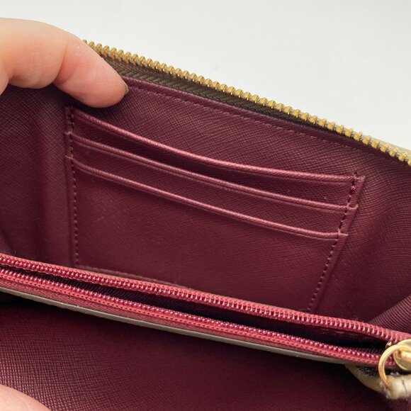 Fossil pebbled leather rose gold zip around wallet wristlet - Picture 8 of 9